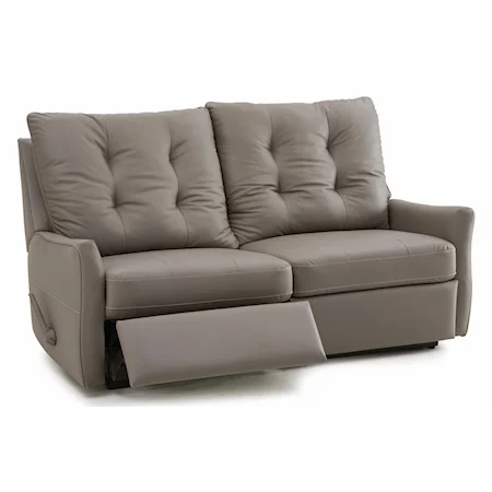 Contemporary Power Loveseat Recliner with Button-Tufted Back